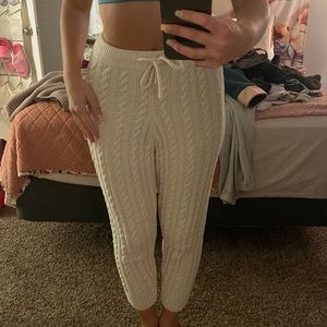 Princess Polly Knit Pant in Cream Size S/M